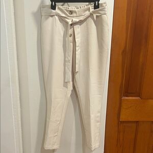 One Clothing Cream Ankle Pants